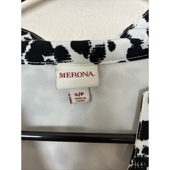 Merona White and Black Animal Print‎ High Low Dress Women's Size Small - Picture 4 of 13